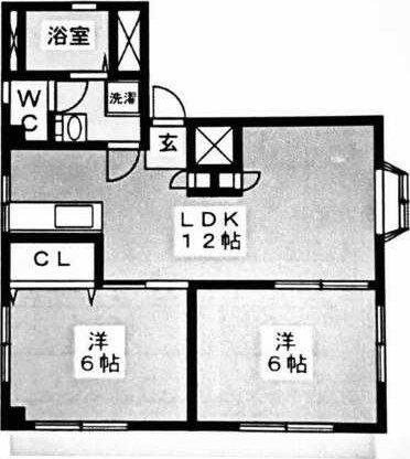 ラレーブ津田沼(2LDK/1階)の間取り写真