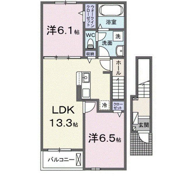 リベーラレシデンシア(2LDK/2階)の間取り写真