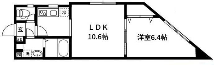 コンフィア東日本橋(1LDK/3階)の間取り写真