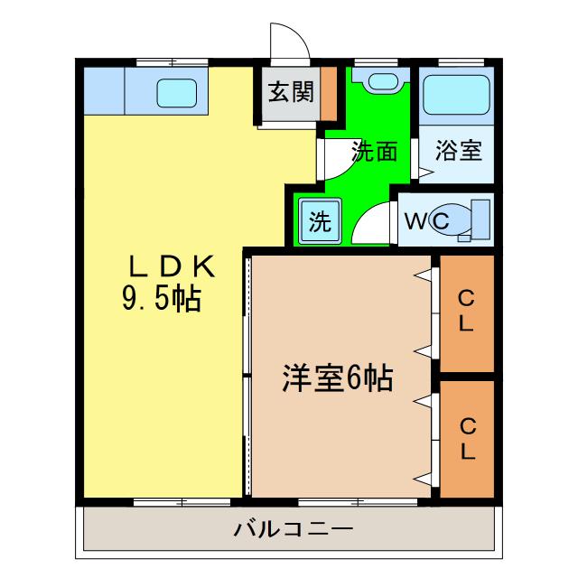 ロイヤルハイツ(1LDK/5階)の間取り写真