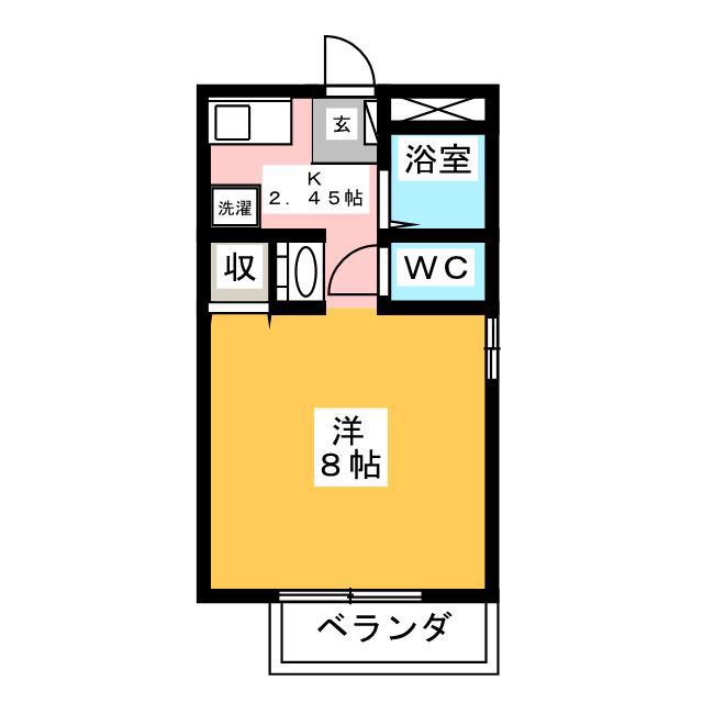ドエルK(1K/2階)の間取り写真