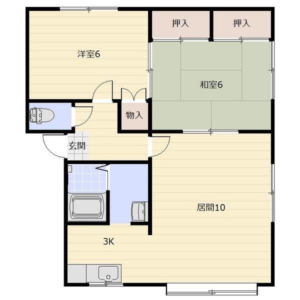 クオーターハイツ(2LDK/2階)の間取り写真