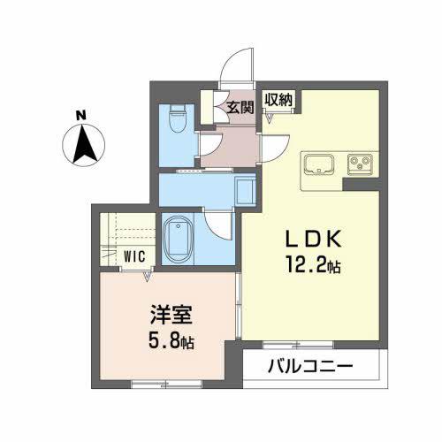 ティエード(1LDK/3階)の間取り写真