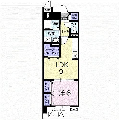 グラマシィー(1LDK/4階)の間取り写真