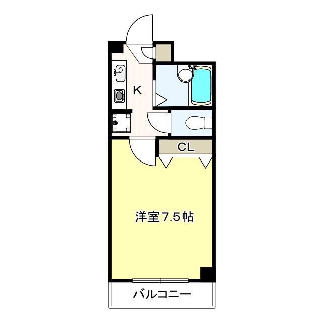 サンアーク向原(1K/4階)の間取り写真