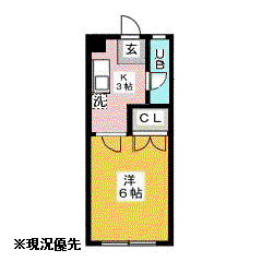 アルテハイム井尻B(1K/2階)の間取り写真