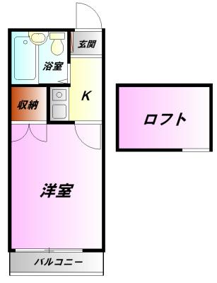 ロイヤル鴨宮(1K/1階)の間取り写真
