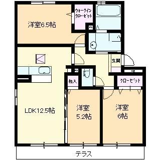 クレアンジュ A(3LDK/2階)の間取り写真