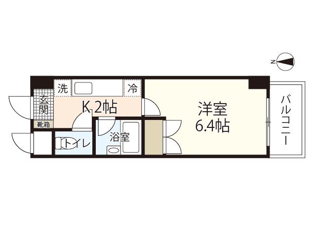 サンパレス横川(1K/8階)の間取り写真
