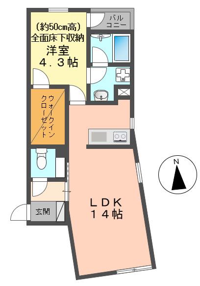 AMAZING TOWN(1LDK/3階)の間取り写真