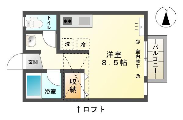 パール樋ノ沖(ワンルーム/2階)の間取り写真