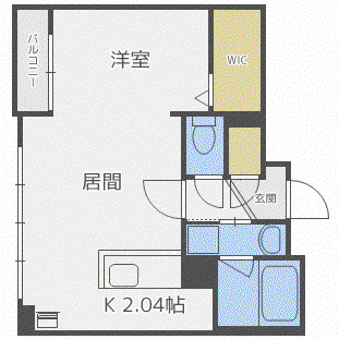 コア山の手(1LDK/3階)の間取り写真