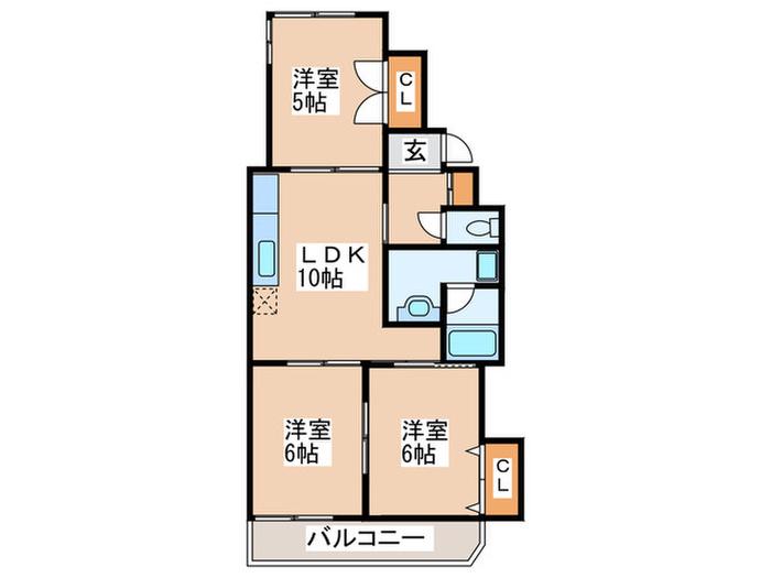 メゾンドA1(3LDK/1階)の間取り写真