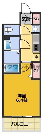 メイクス鶴舞II(1K/4階)の間取り写真