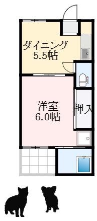ビレッジハウス伏屋 5号棟(1DK/3階)の間取り写真
