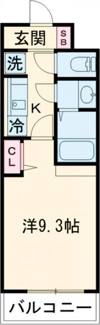 ゴルトベルク(1K/4階)の間取り写真