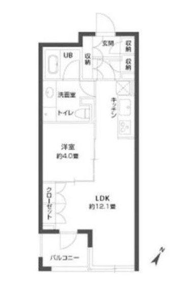 パークキューブ銀座イースト(1LDK/5階)の間取り写真