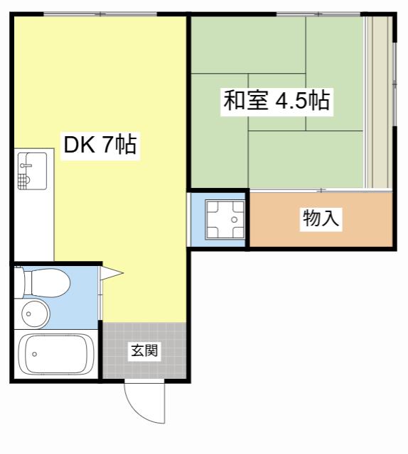 コーポ幸(1DK/3階)の間取り写真