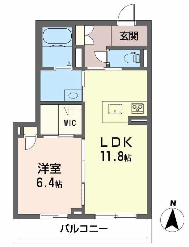 グラン パーチ205(1LDK/2階)の間取り写真