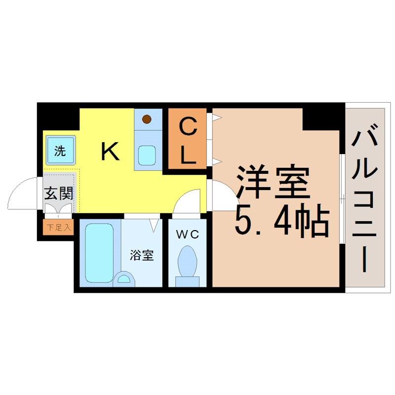 びいI千種(1K/5階)の間取り写真