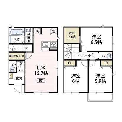 レスペデーザ茅ヶ崎(3LDK/1階)の間取り写真