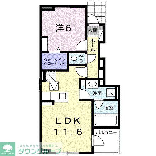 カームリーVII(1LDK/1階)の間取り写真