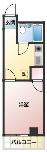 ハイツ356第6(1K/2階)の間取り写真