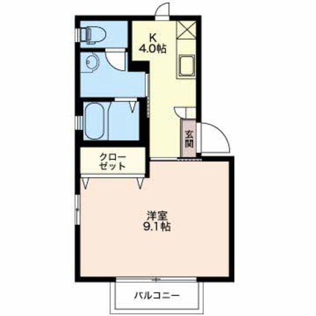 シャルマンI(1K/1階)の間取り写真