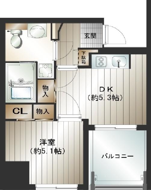 グランドサヴォイ(1DK/7階)の間取り写真