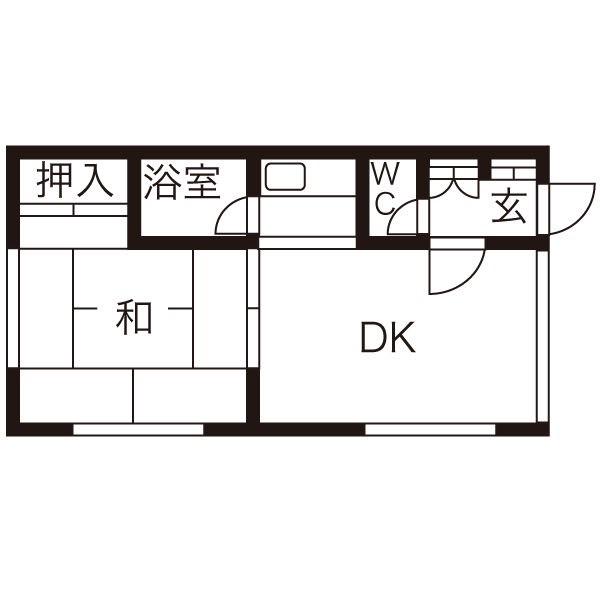 コーポL(1DK/3階)の間取り写真
