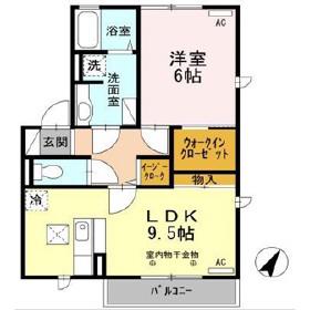 グリッター ヴィヴィ D(1LDK/1階)の間取り写真