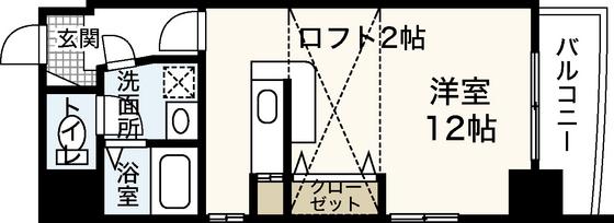 国泰寺Mビル(ワンルーム/2階)の間取り写真