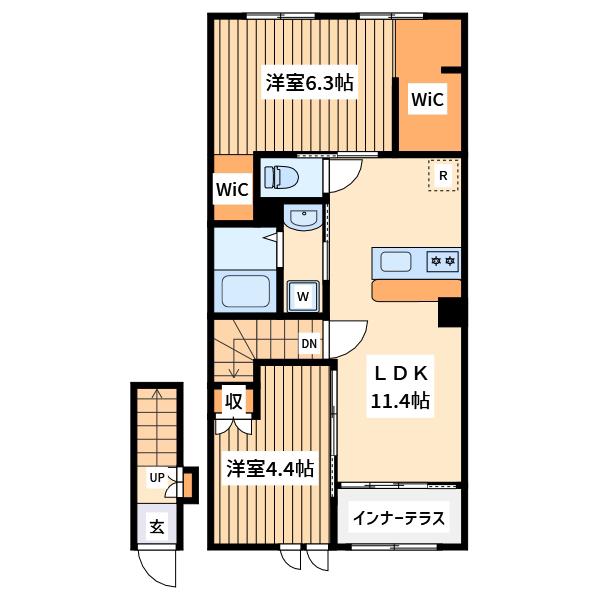 ルピーノ(2LDK/2階)の間取り写真