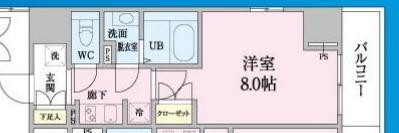 フィールドヒルズ門前仲町(1K/4階)の間取り写真