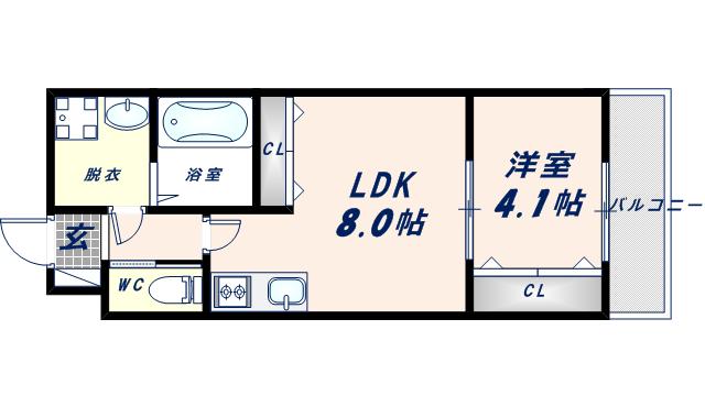 H-MAISON大蓮南I(1LDK/3階)の間取り写真