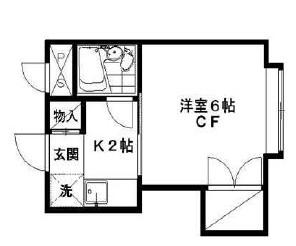 コンフォート東中野(1K/2階)の間取り写真