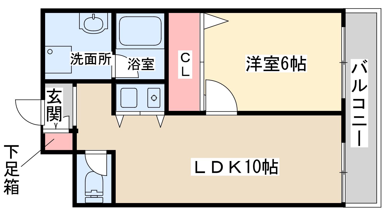 レバンガ天神橋AP(1LDK/4階)の間取り写真