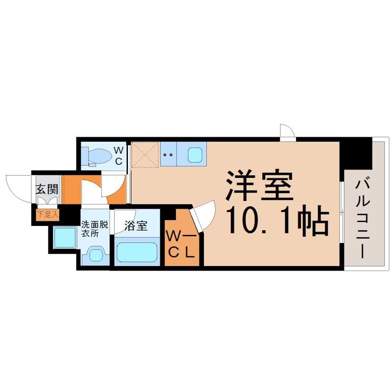 エスペランサ葵(ワンルーム/8階)の間取り写真