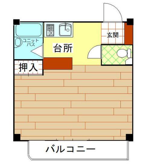 レーベルハイツ(1K/3階)の間取り写真