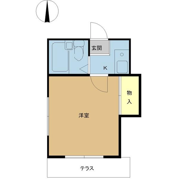 セントラルアイランド(1K/1階)の間取り写真