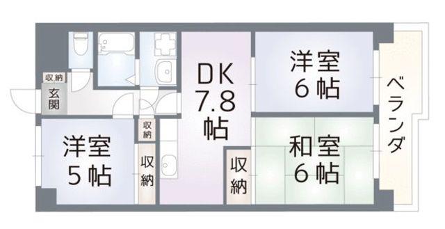 グリーンプラザ市ヶ尾(3DK/2階)の間取り写真