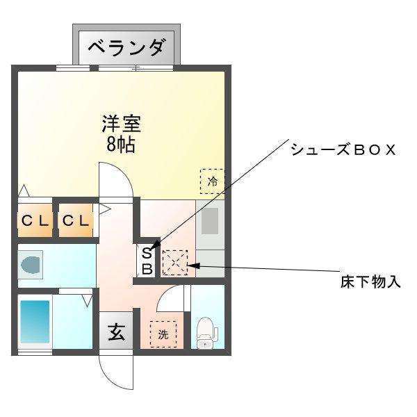 セジュール諫栄(ワンルーム/1階)の間取り写真