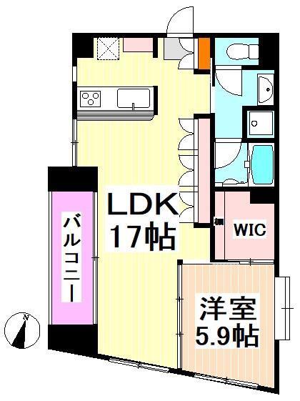 メゾン・プロムナード(1LDK/2階)の間取り写真