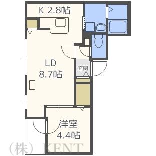 GARE H6(1LDK/2階)の間取り写真