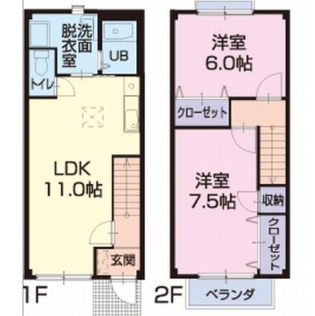 エスペランサ(2LDK/1階)の間取り写真