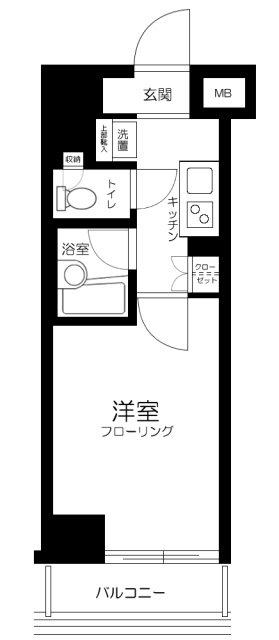 ルーブル池上伍番館(1K/6階)の間取り写真