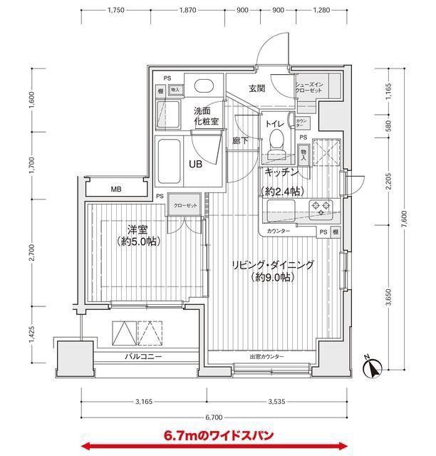 ドゥーエ銀座イーストⅠ(1LDK/3階)の間取り写真