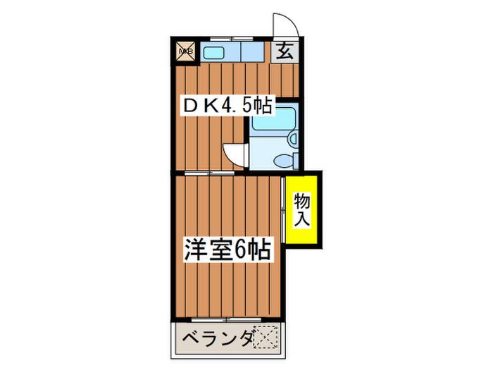 アリビオK I(1DK/1階)の間取り写真
