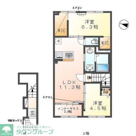 クレリエール(2LDK/1階)の間取り写真