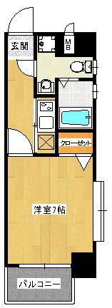 ユーエムライフ赤坂けやき通(1K/14階)の間取り写真